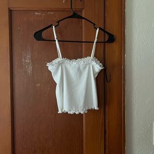 white crop tank top